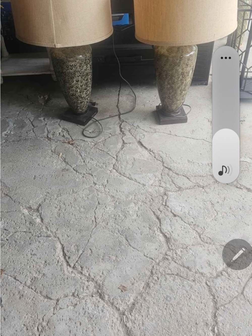 Pair of Ceramic Table Lamps with Beige Shades